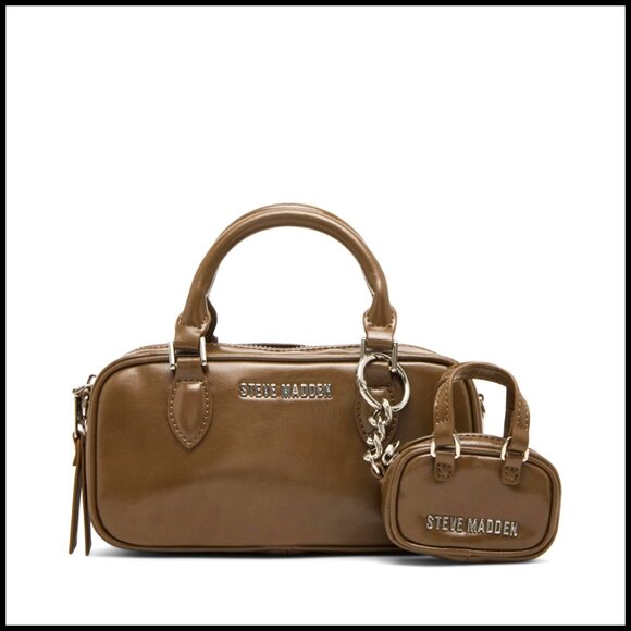 Mini Satchel with Removable Crossbody Strap and Detachable Bag Charm
